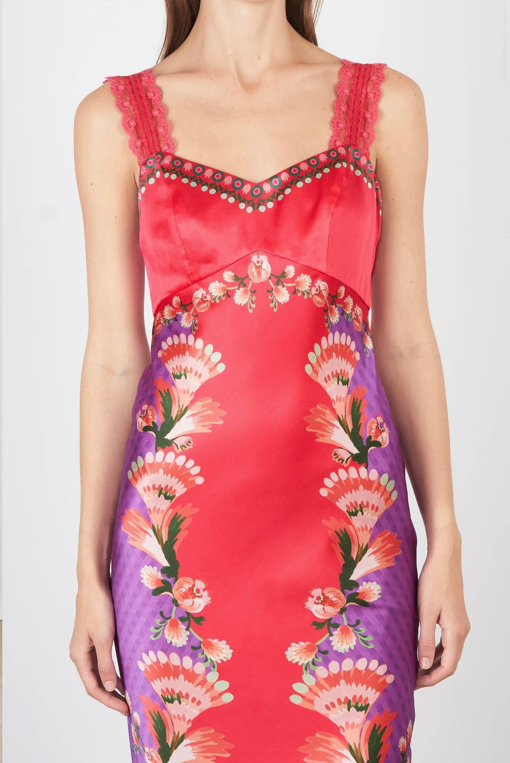 Feather Check Silk Slip