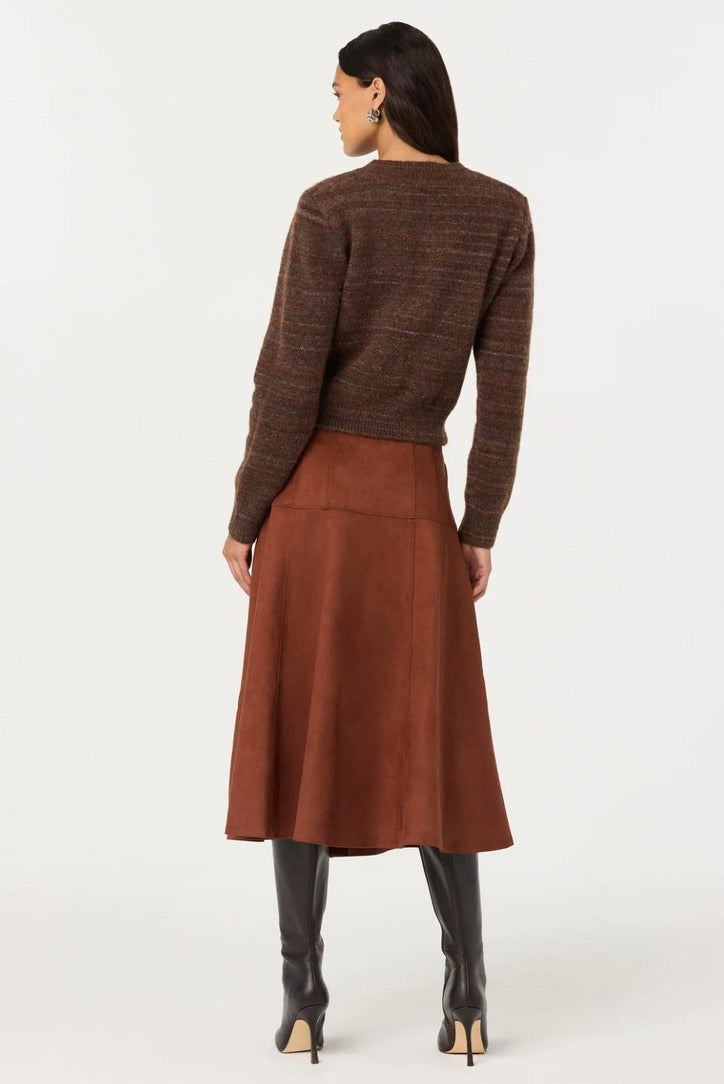 Heritage-Inspired Tailored Elegance Midi Skirt
