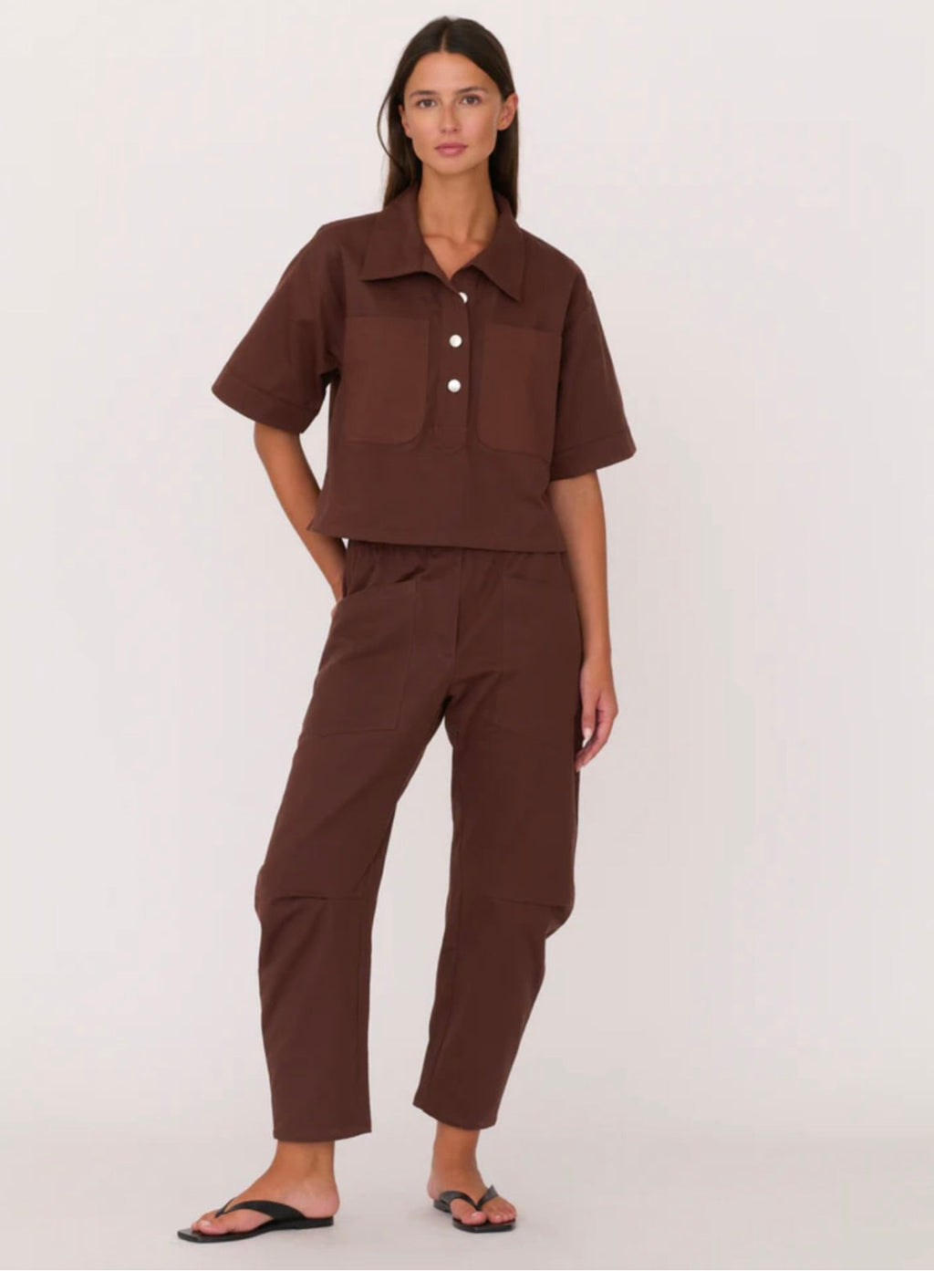 Soft-Structured Curved Leg Trousers