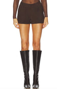 Tobacco Side Slit Polished Shorts