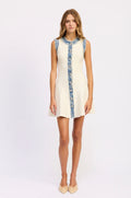 Ivory Denim Sleeveless Dress