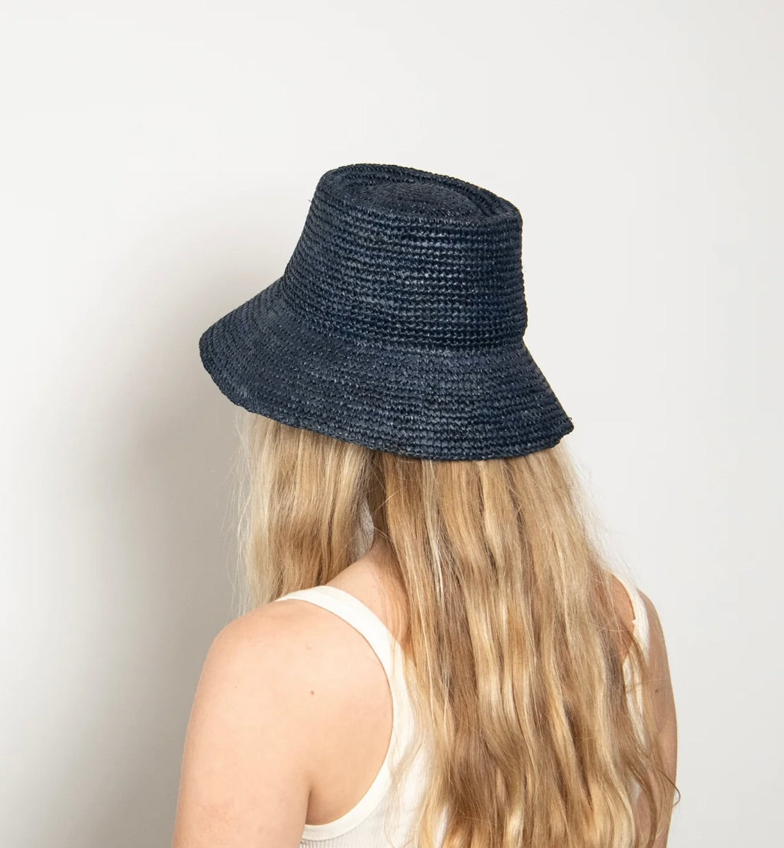 Midnight Blue Crocheted Foldable Telescope Bucket Hat