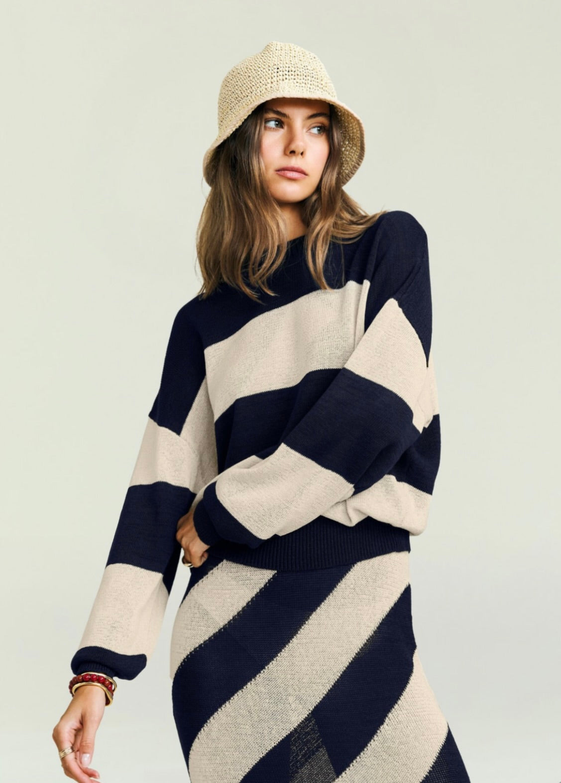 Eggshell Linen Blend Pullover