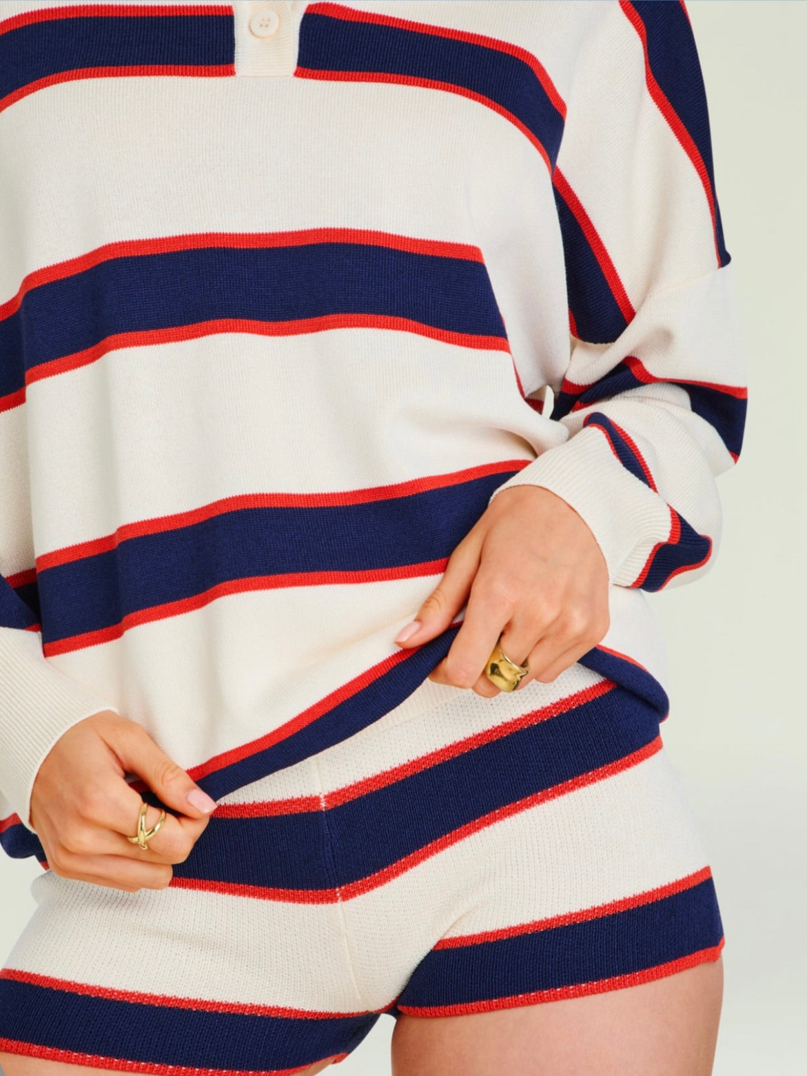 Refined Polo Stripe Top