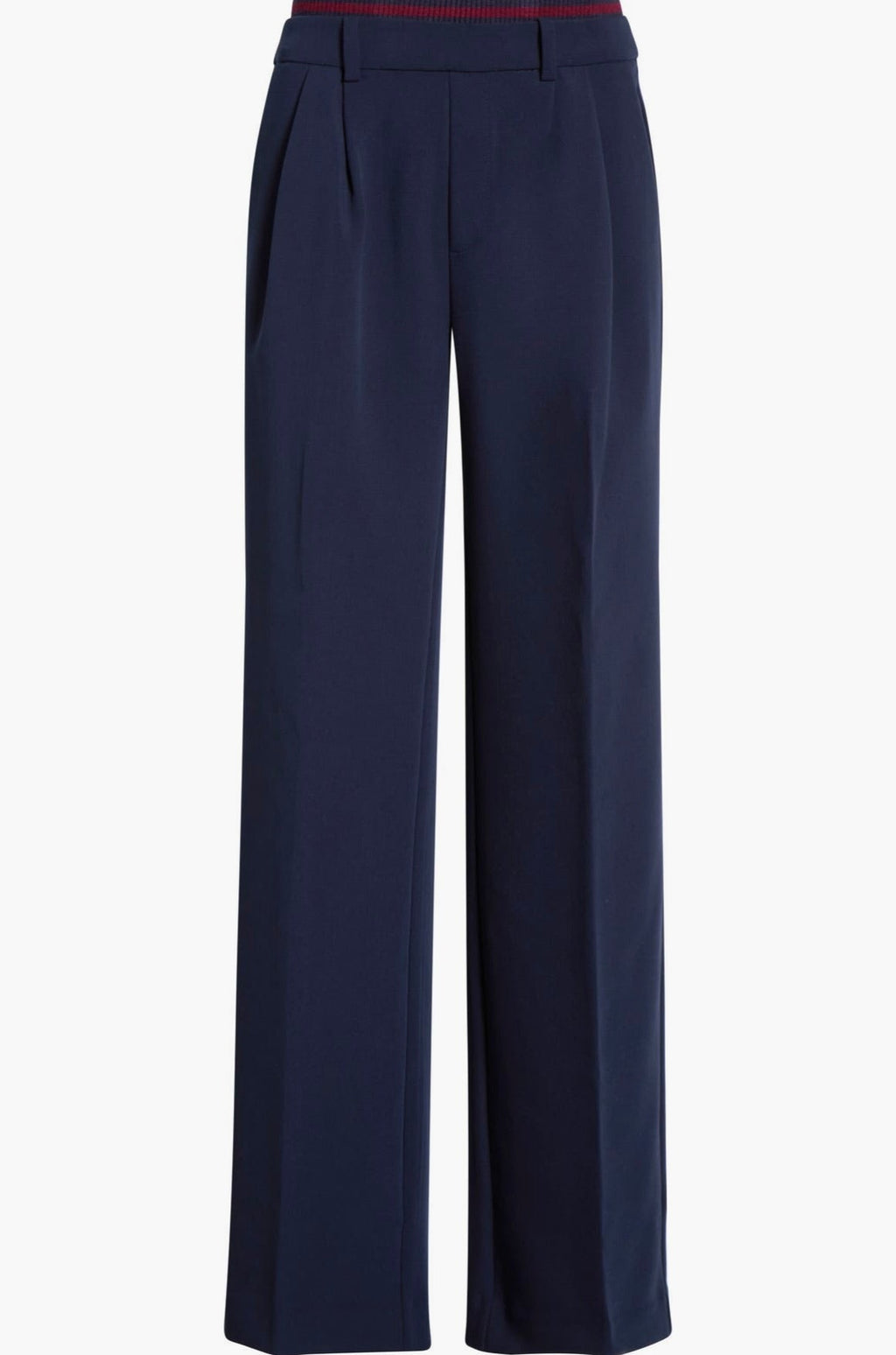 Faux Zip Front Pleat Pull-On Pant