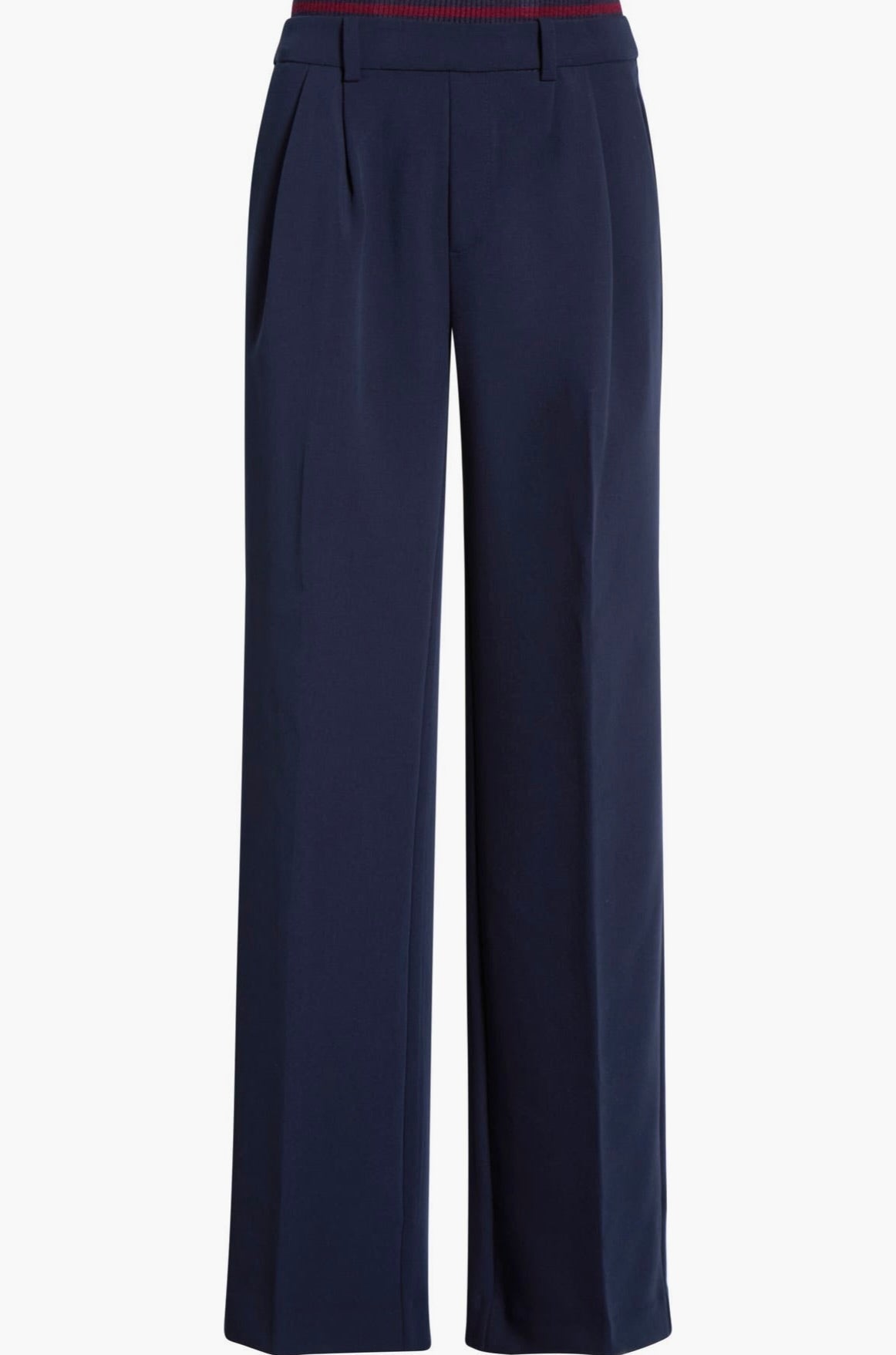Faux Zip Front Pleat Pull-On Pant