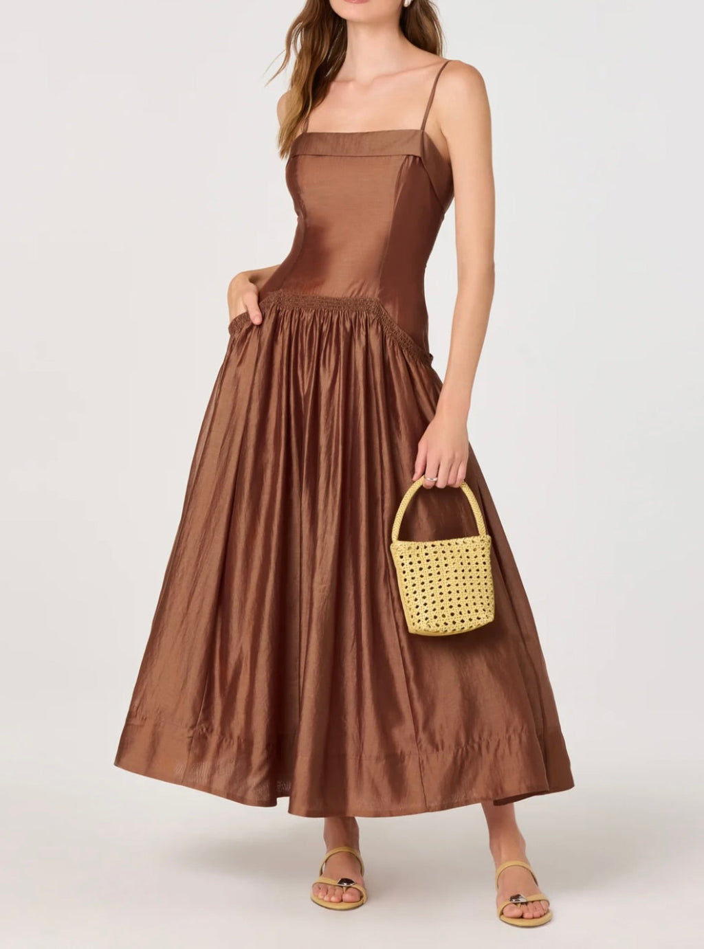Spice Brown Fold-Over Maxi