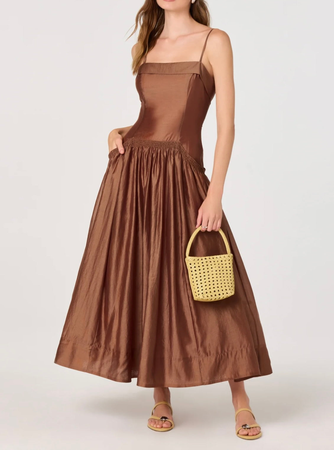 Spice Brown Fold-Over Maxi