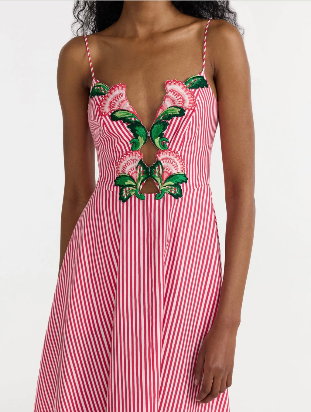 Cerise Fan Embroidery
