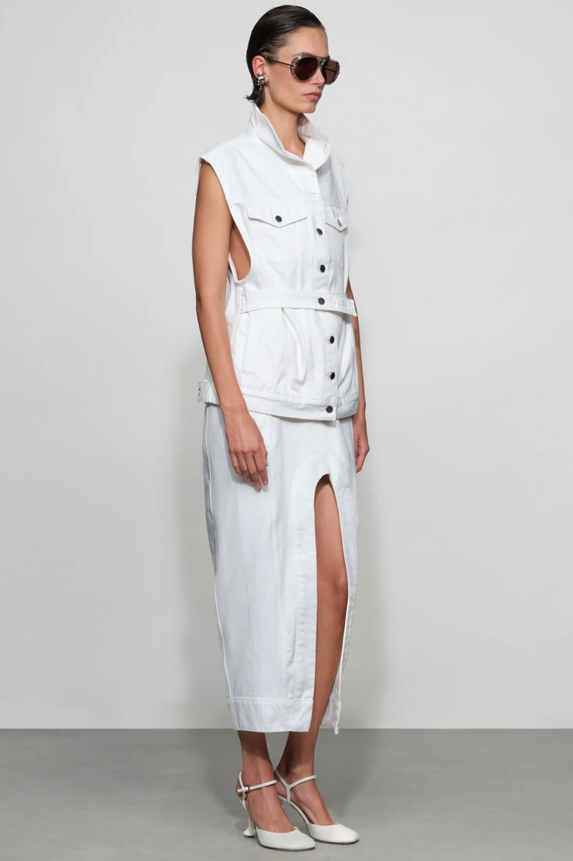 Mid-Rise Front-Slit Midi