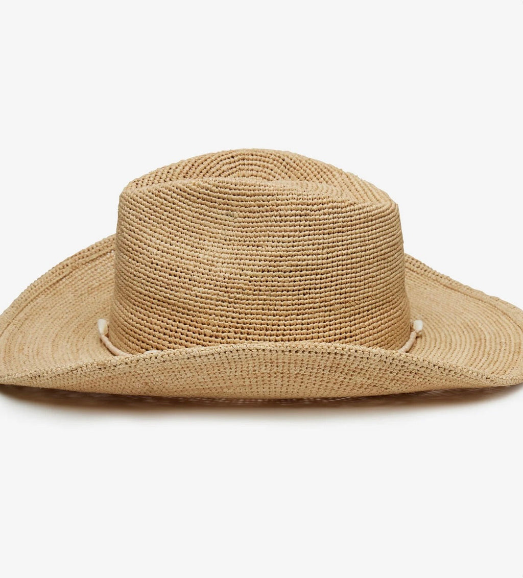 Lightweight Rebound-Form Raffia Crochet Sun Hat for Resort Wear