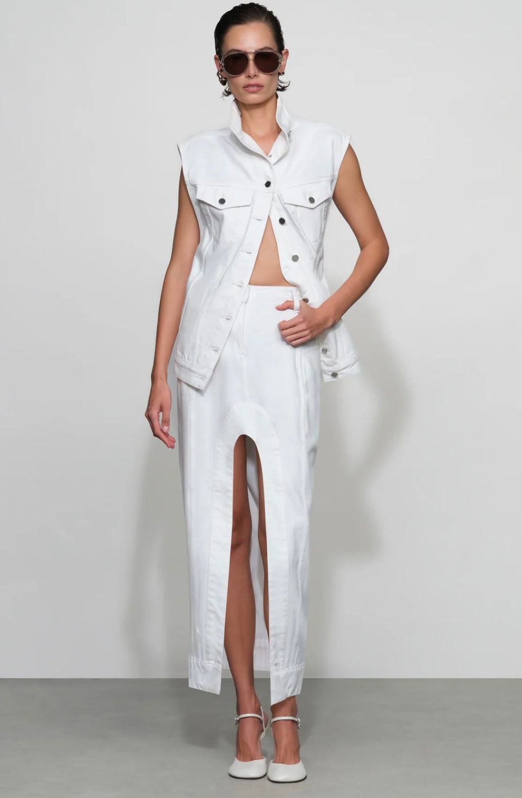 Mid-Rise Front-Slit Midi