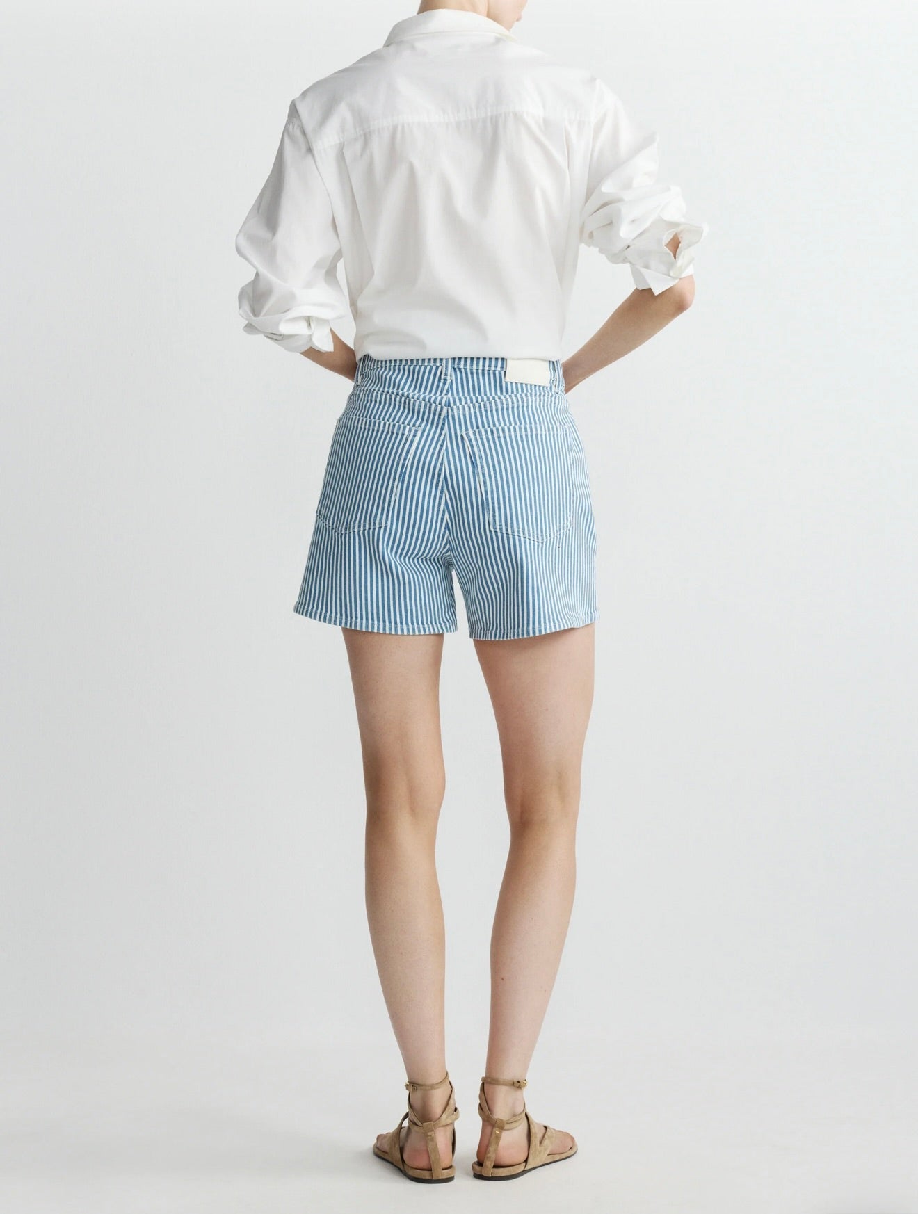 DL1961 High-Rise Relaxed Raw Hem Denim Shorts