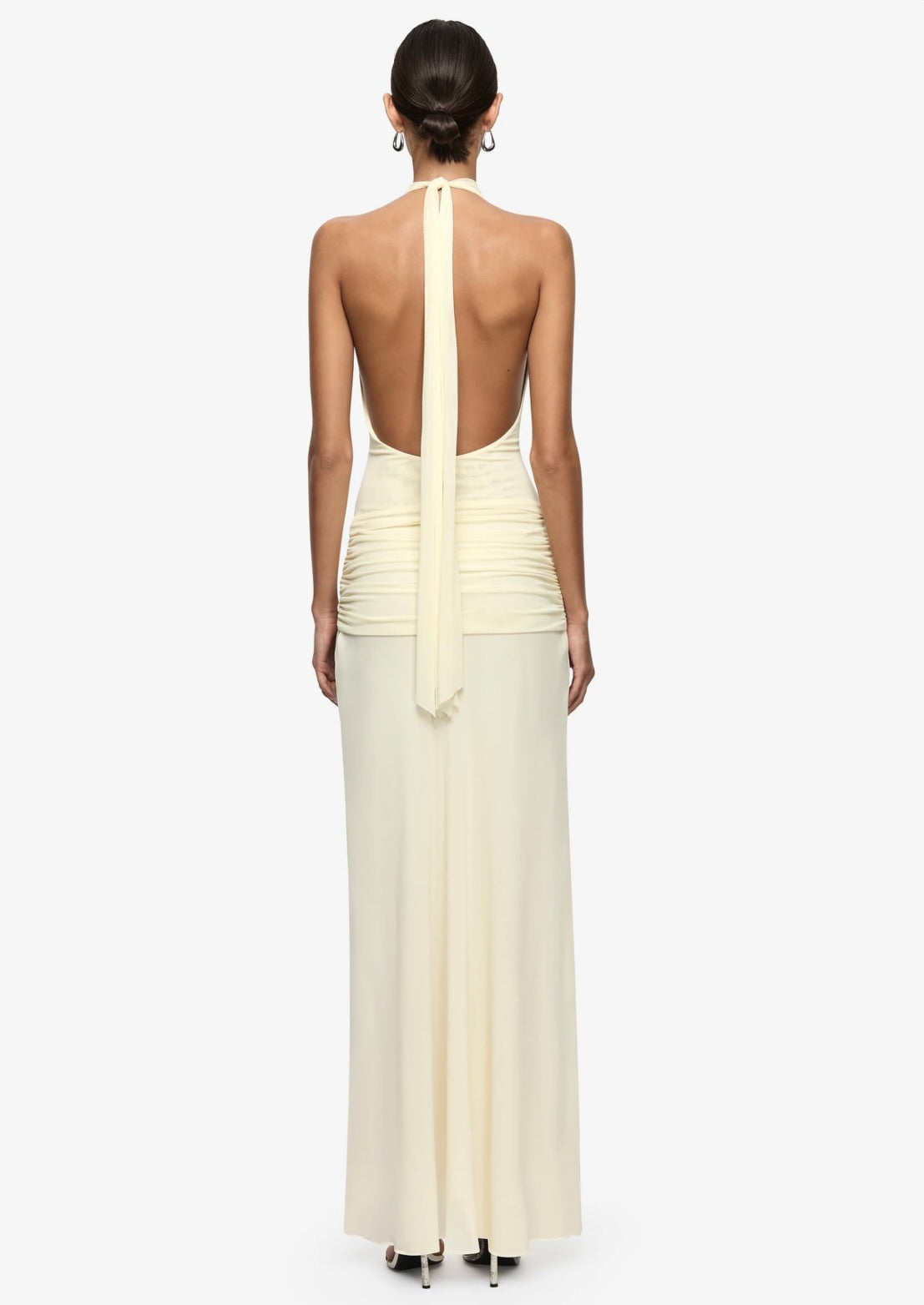 Low-Back Tie Georgette Gown