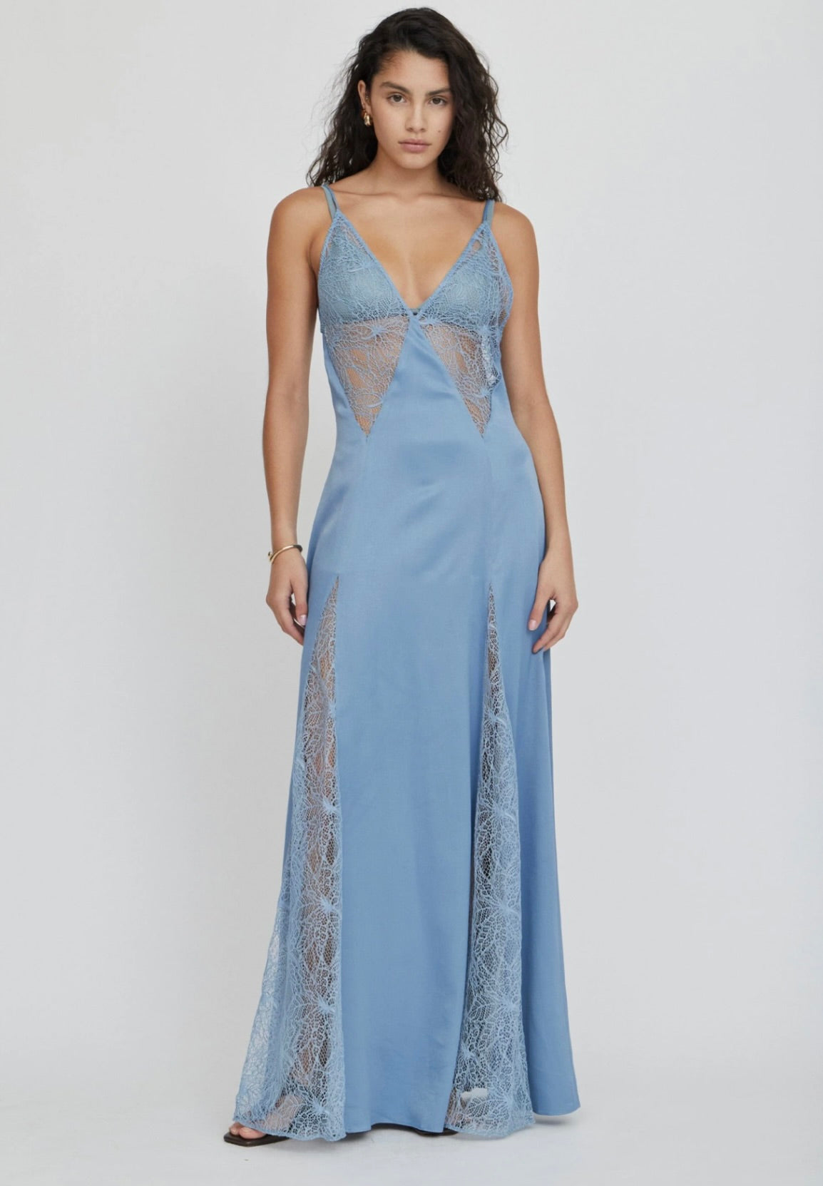 V-Neck Godet Lace