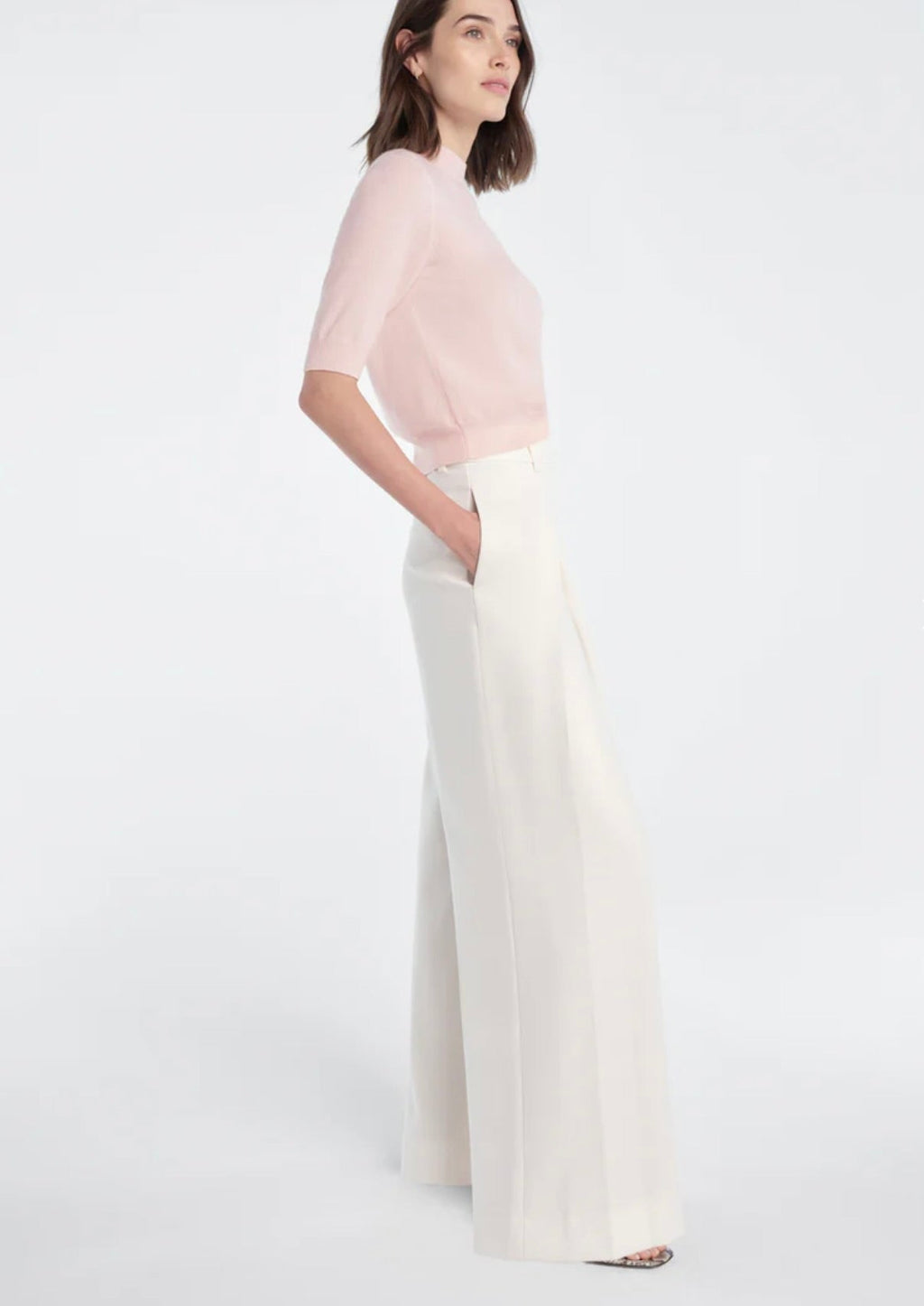 ‌Pale Pink Ribbed Pullover