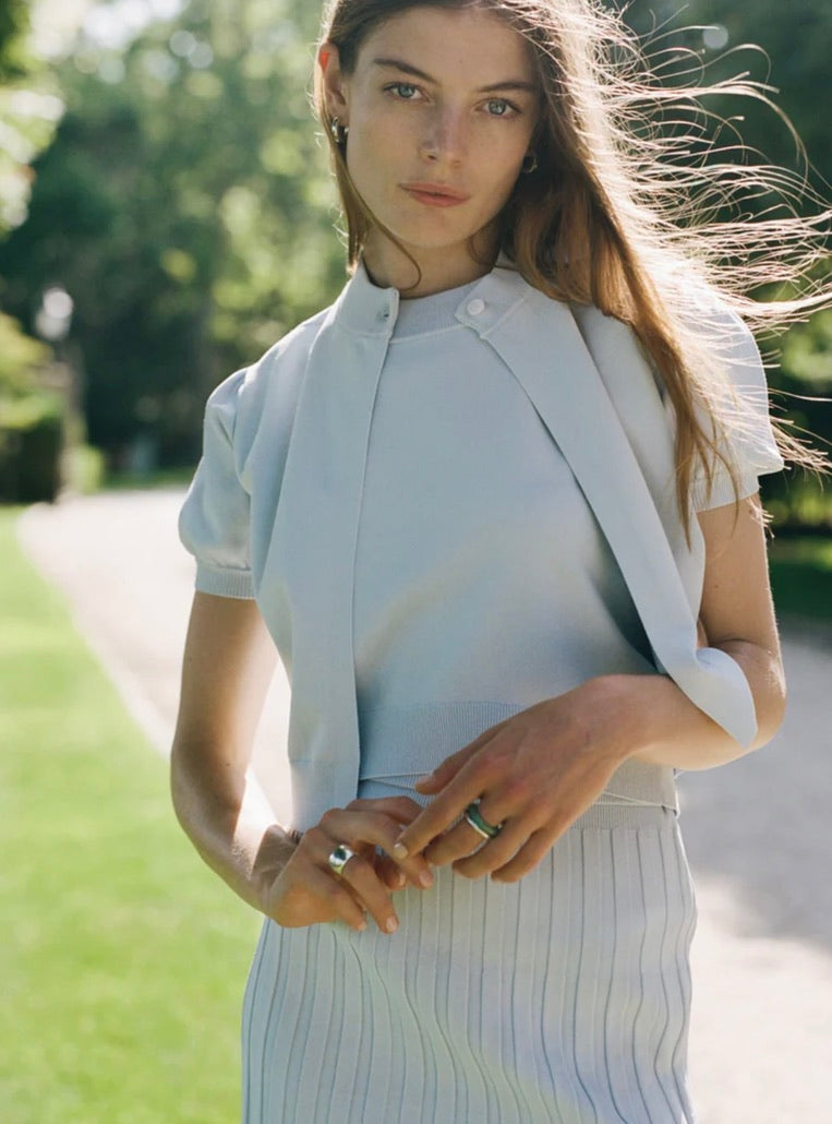 Sky Blue Sleeveless Pullover Crop Top