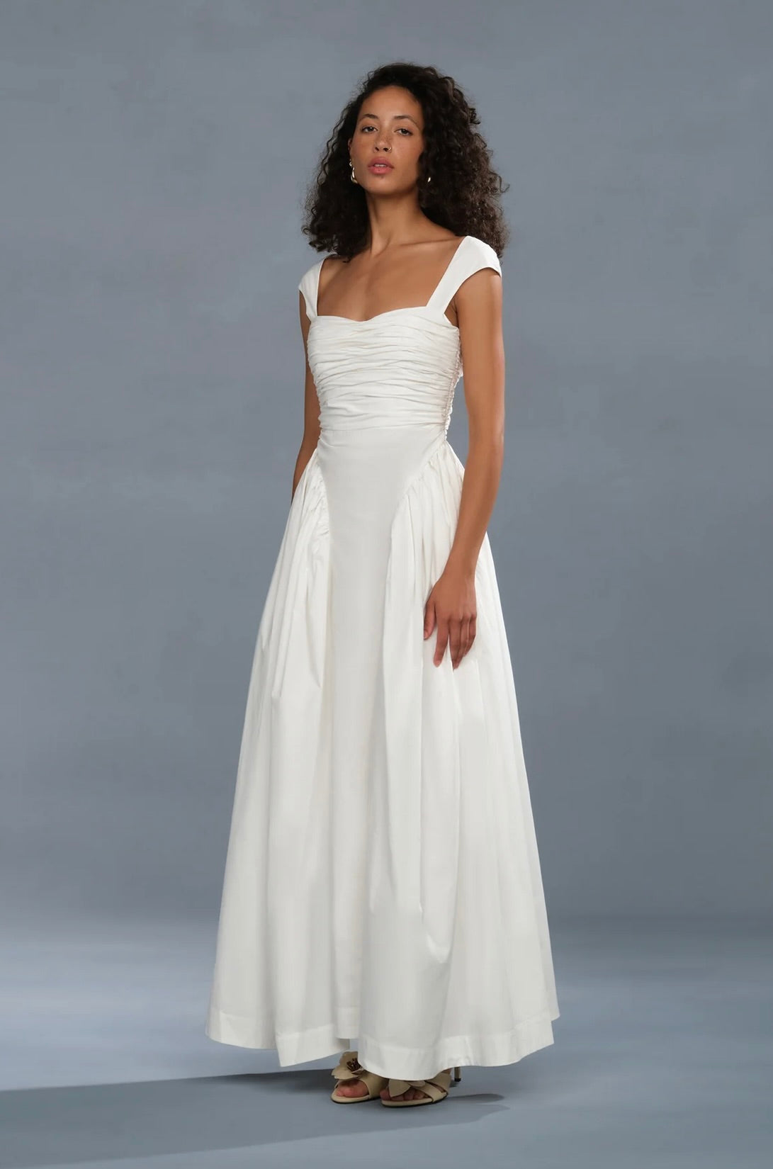 Faux Drop-Waist Fully-Lined Cotton Gown