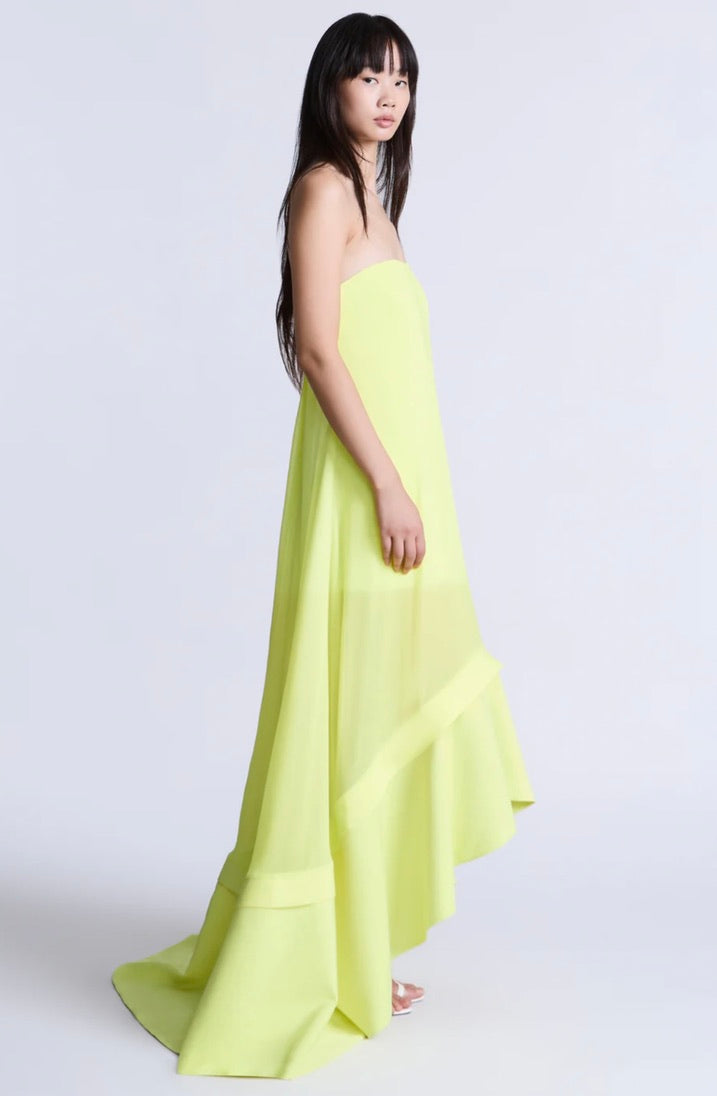 Strapless Sculpted Bodice Tiered Dress