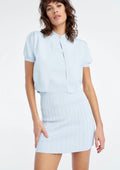 Sky Blue Puffed Sleeve Cardigan