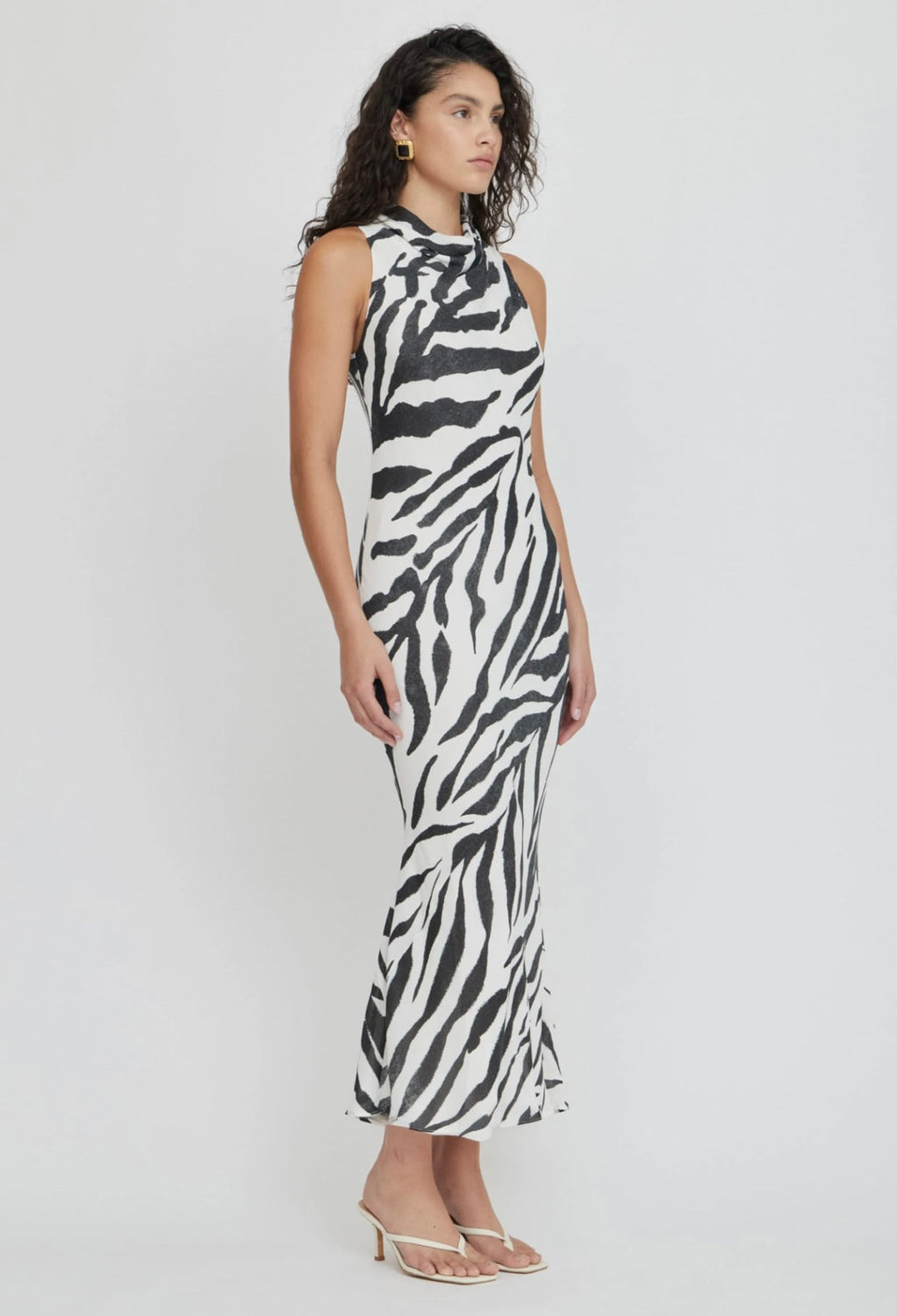 Cowl Neck Keyhole Dress