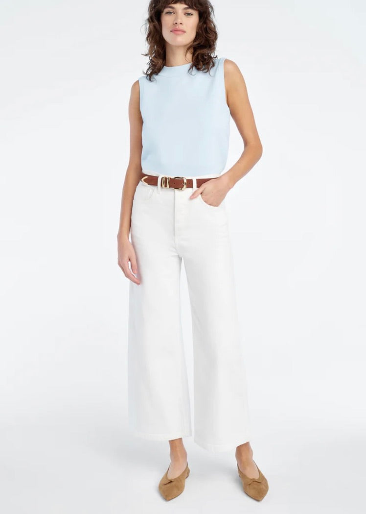 Sky Blue Sleeveless Pullover Crop Top