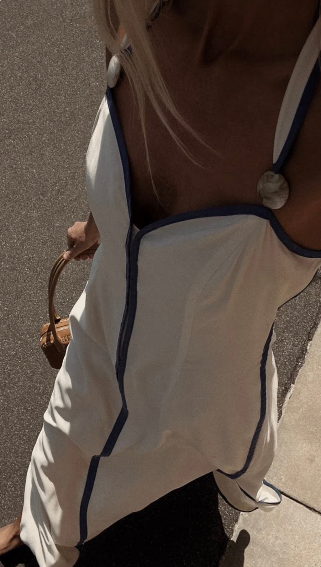 Blue White Halter Bead