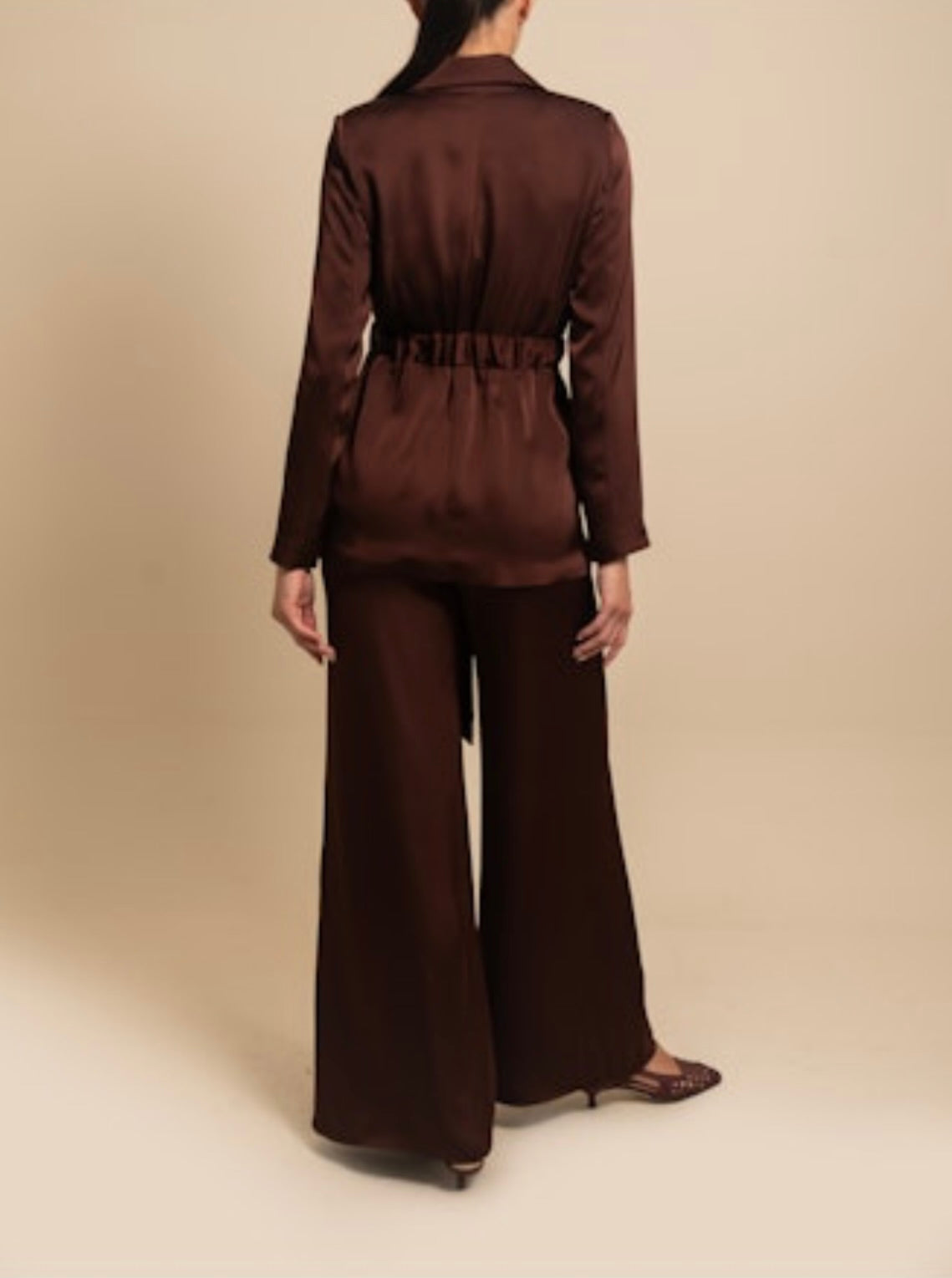 Luxe Satin High-Rise Wide-Leg Pants