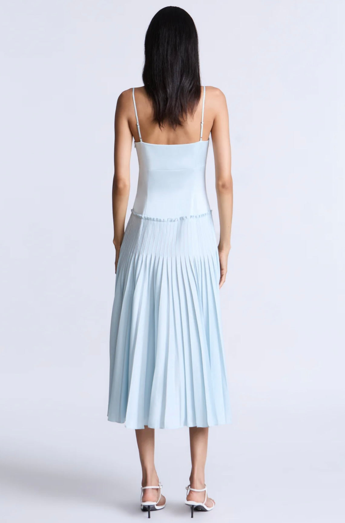 Sleeveless Fully-Lined Fluid-Drape Day-to-Sunset Dress