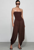 Strapless Draped Rayon One-Piece
