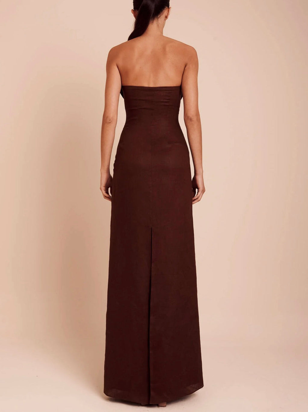 Side-Zip Linen Petal Detail