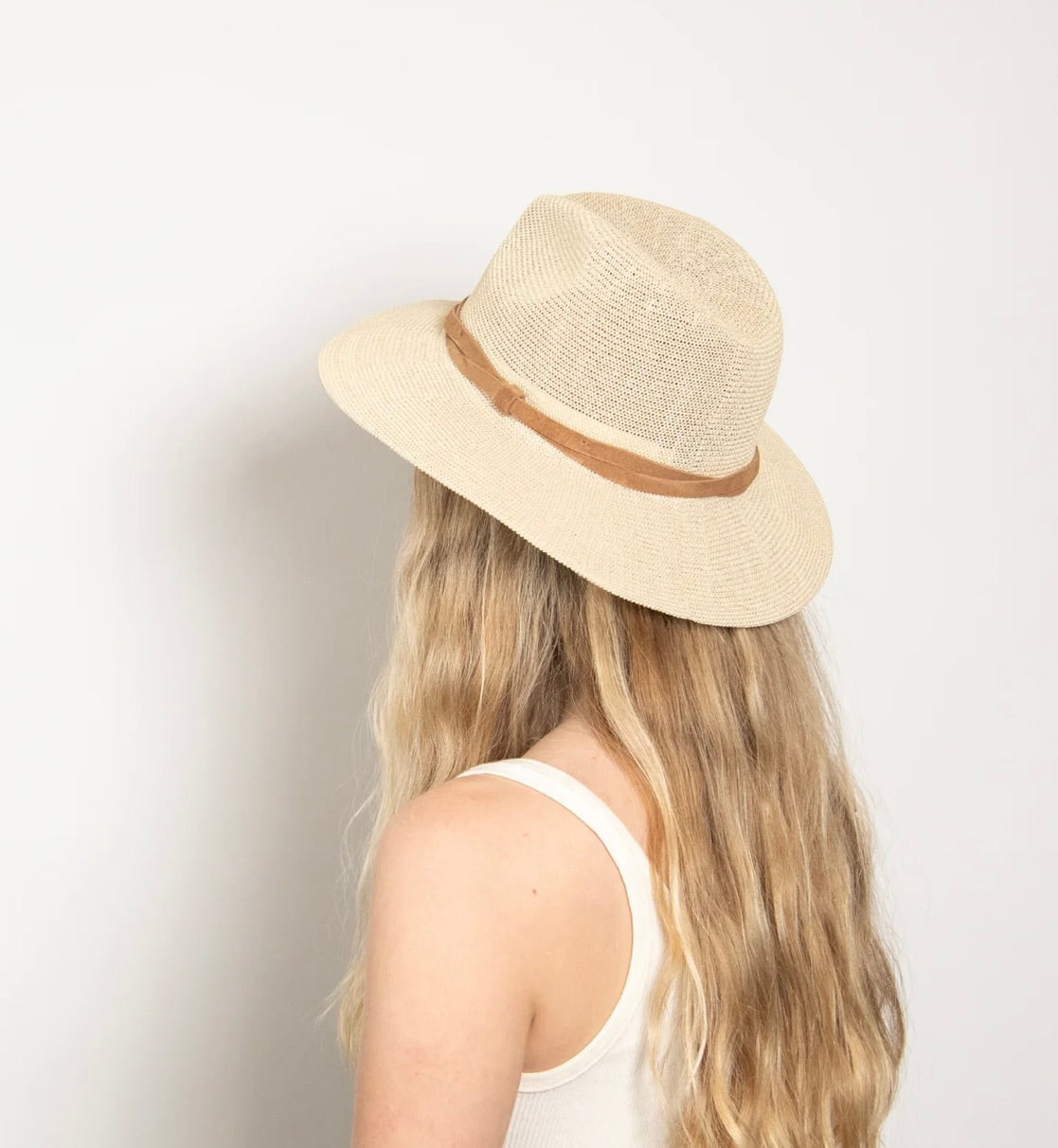 Lightweight Rebound-Form Straw Hat with Leather Trim & Ventilated Weave