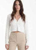 ‌White Studded Cardigan