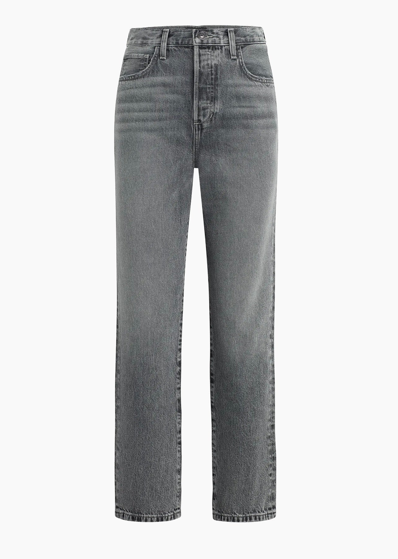 Slight Drop Crotch Medium Blue Casual Denim Pants