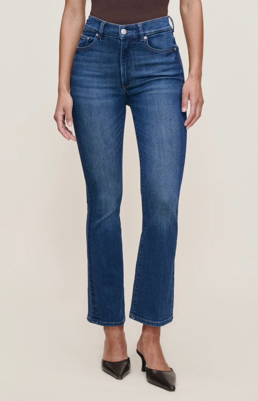 Raindrop Wash High-Rise Cropped Boot Denim