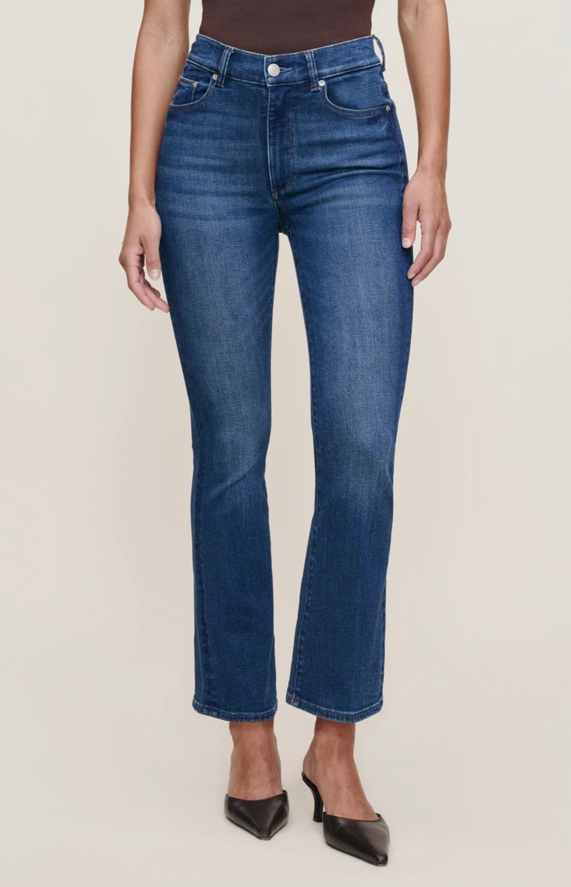 Raindrop Wash High-Rise Cropped Boot Denim