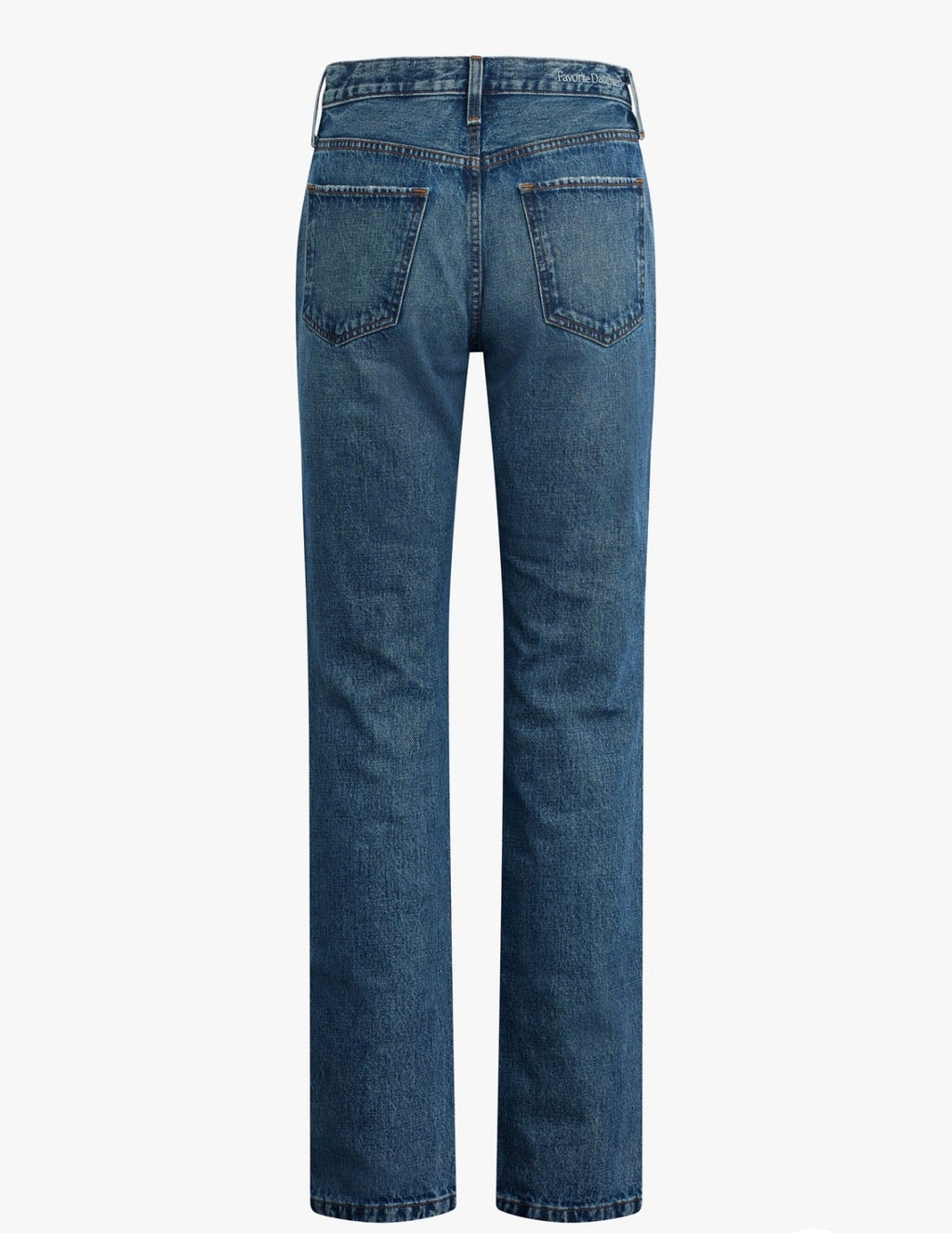 Low-Rise Vintage Medium-Blue Slim-Straight Denim