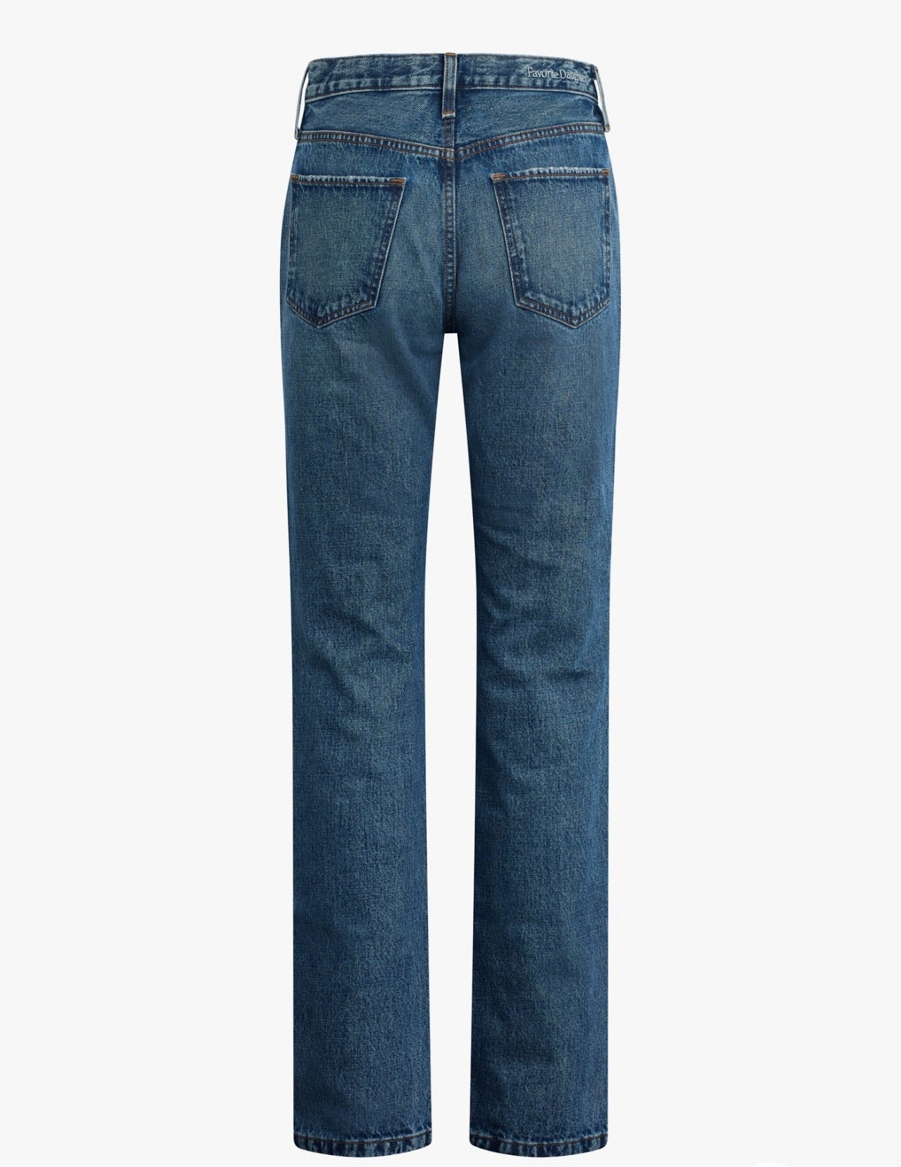 Low-Rise Vintage Medium-Blue Slim-Straight Denim