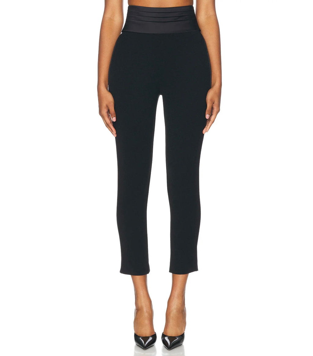 Black High-Rise Tuxedo Pants