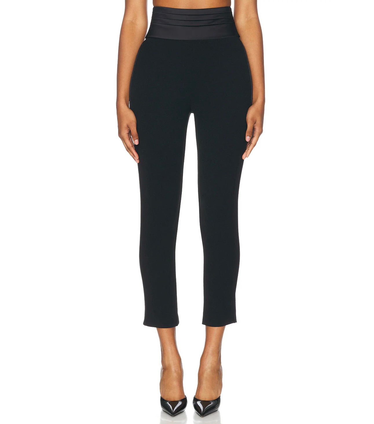 Black High-Rise Tuxedo Pants