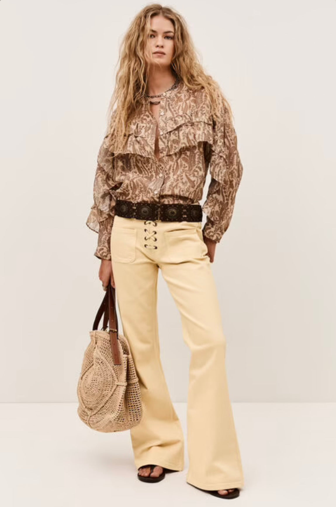 Ecru Horizontal Ruffle
