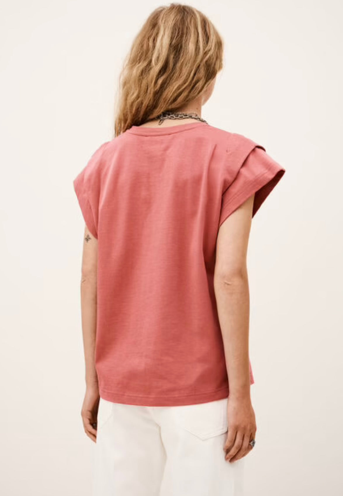 ‌Blush Tiered Shoulder T-Shirt