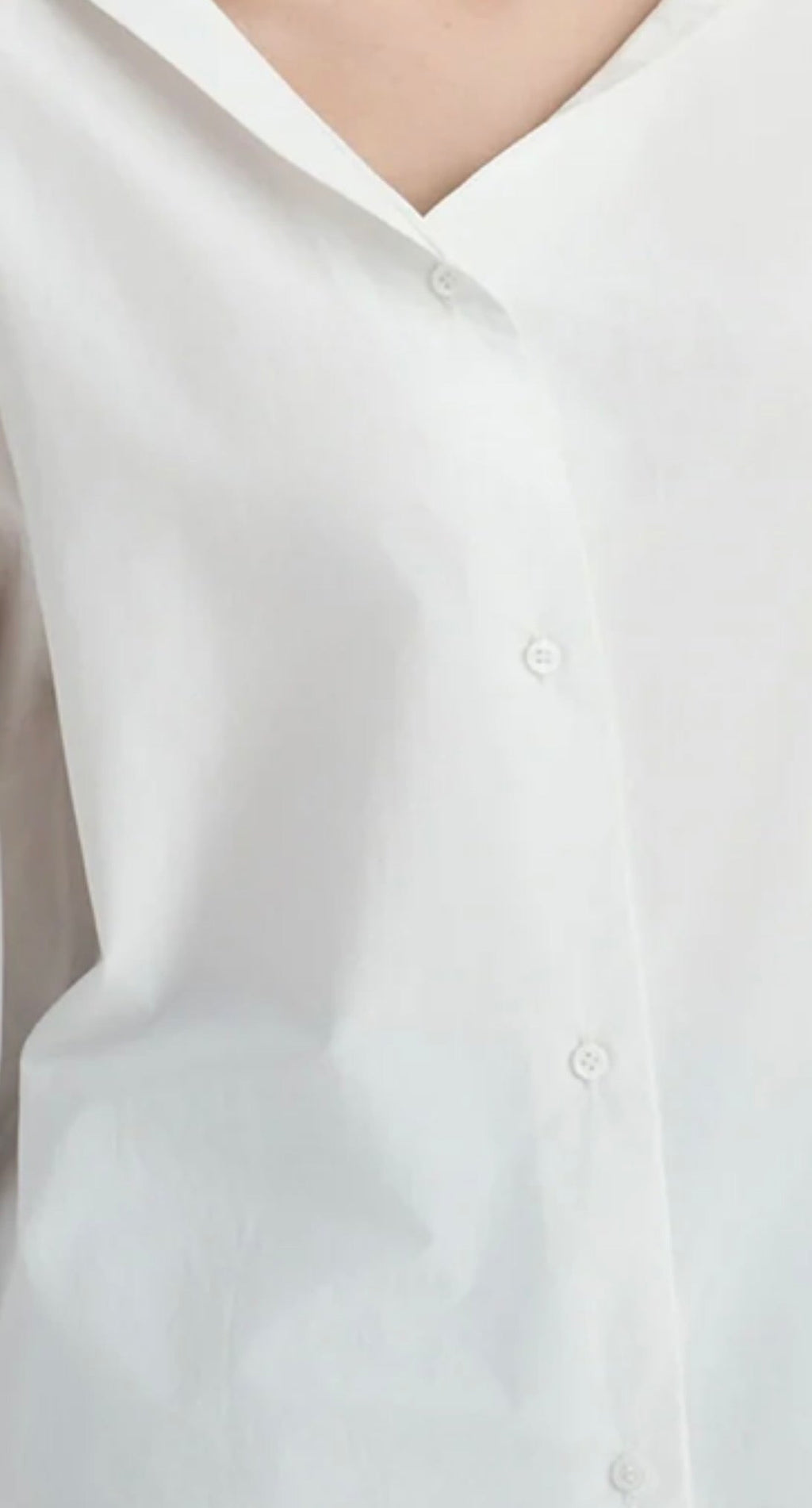White Asymmetric-Collar Cotton Shirt
