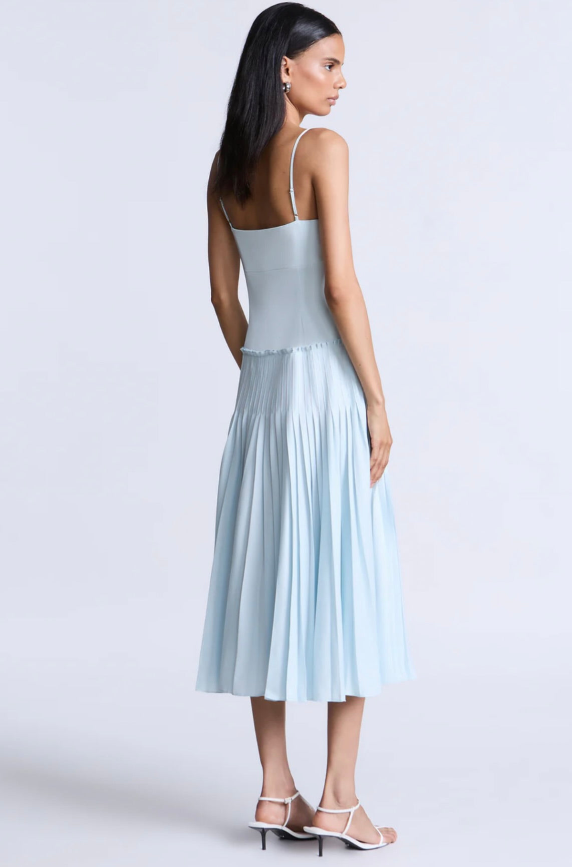 Sleeveless Fully-Lined Fluid-Drape Day-to-Sunset Dress