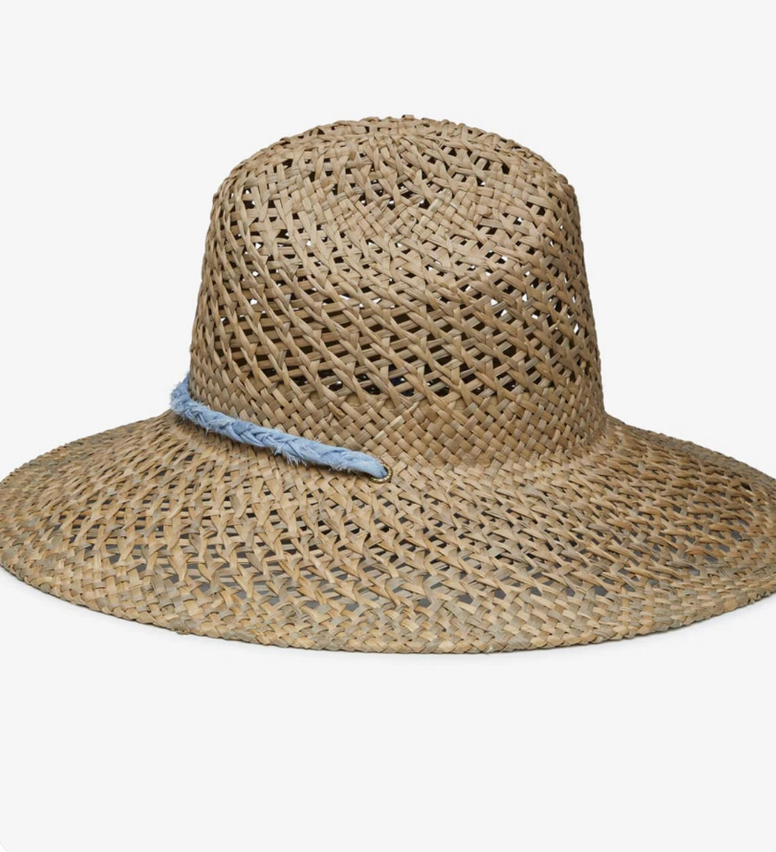 Cotton Voile-Braided Strap with Wooden Bead Structured Sun Hat