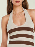 Open-Back Pullover Halter Top
