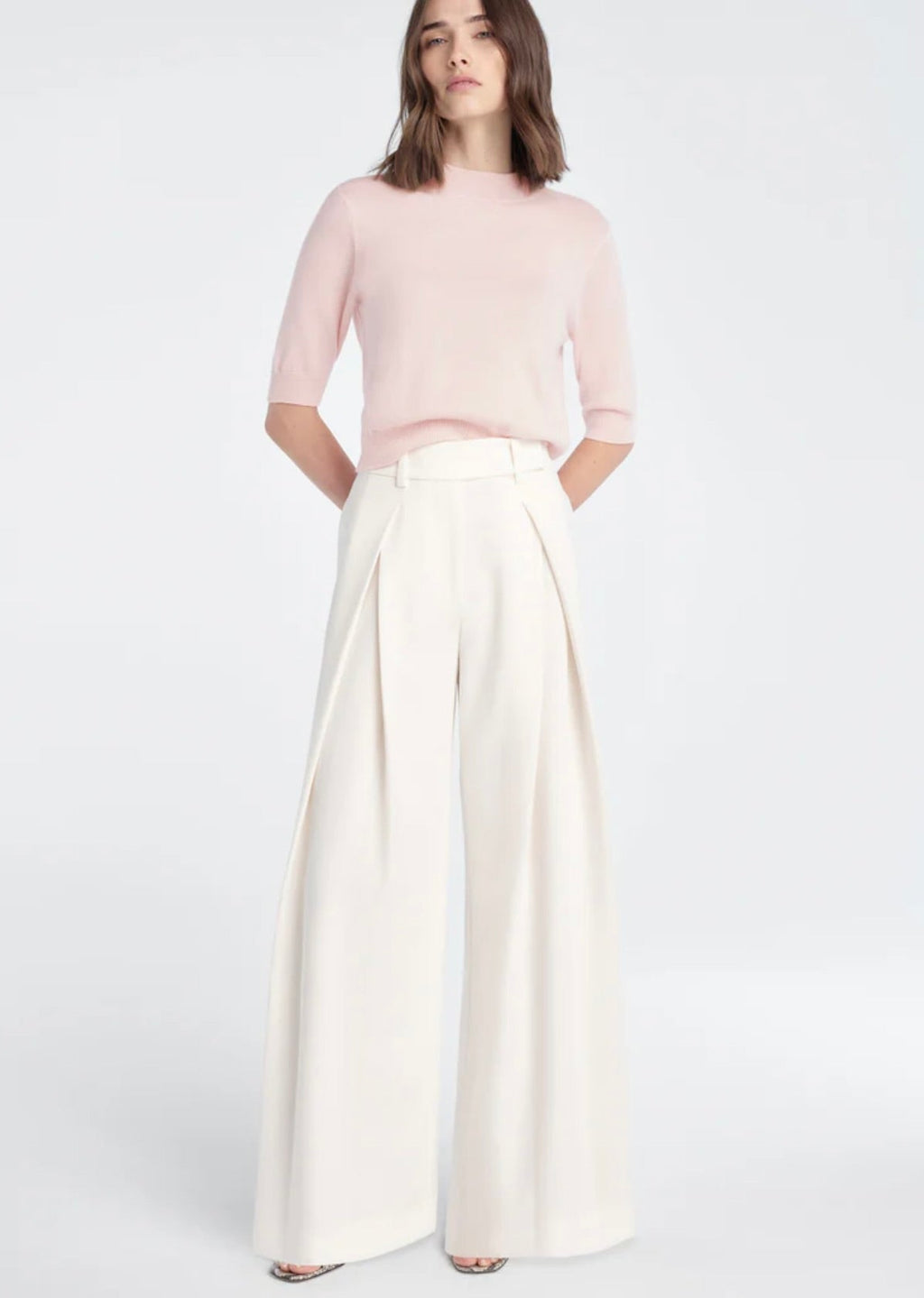 ‌Pale Pink Ribbed Pullover