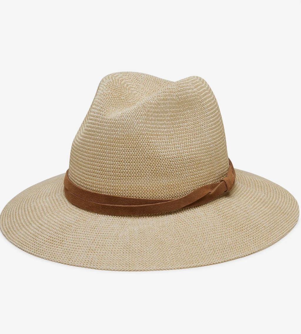 Lightweight Rebound-Form Straw Hat with Leather Trim & Ventilated Weave